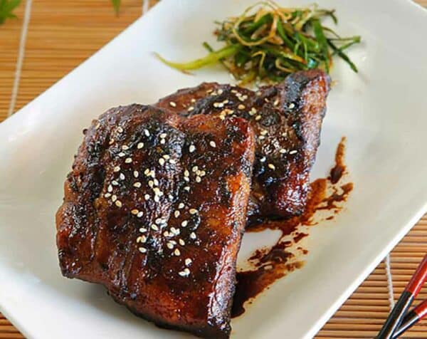 Plateada de lomo con soya y miel