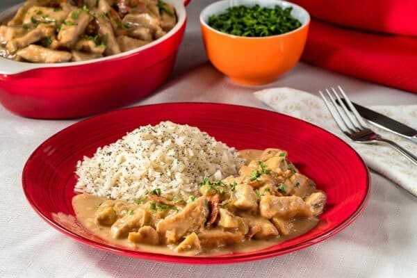 Strognoff de cerdo con arroz